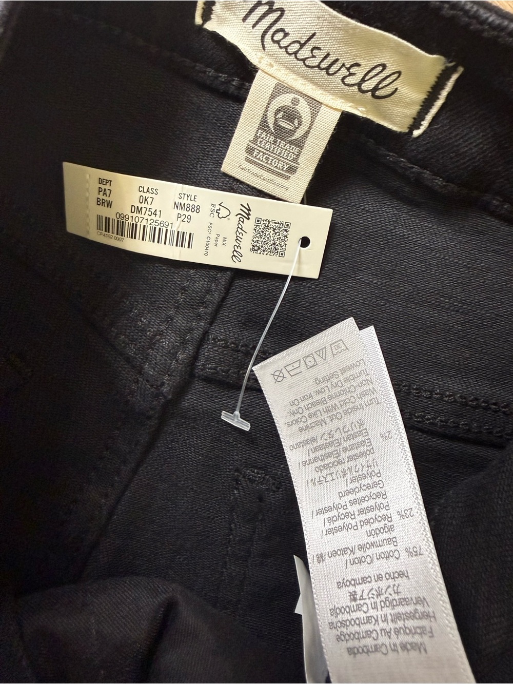 Madewell Petite Curvy Stovepipe Jeans 29P Black Rinse High Rise Straight NWT - Picture 6 of 7